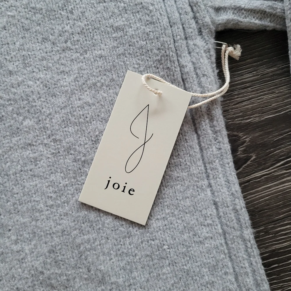NWT Joie Supersoft Oversized Fit Sweater With A Blanket Stitch In Dove Grey Sz L - Picture 5 of 7